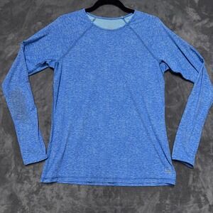 Solumbra Sun Shirt Women M Blue Long Sleeve Thumbholes UV Protection Athleisure